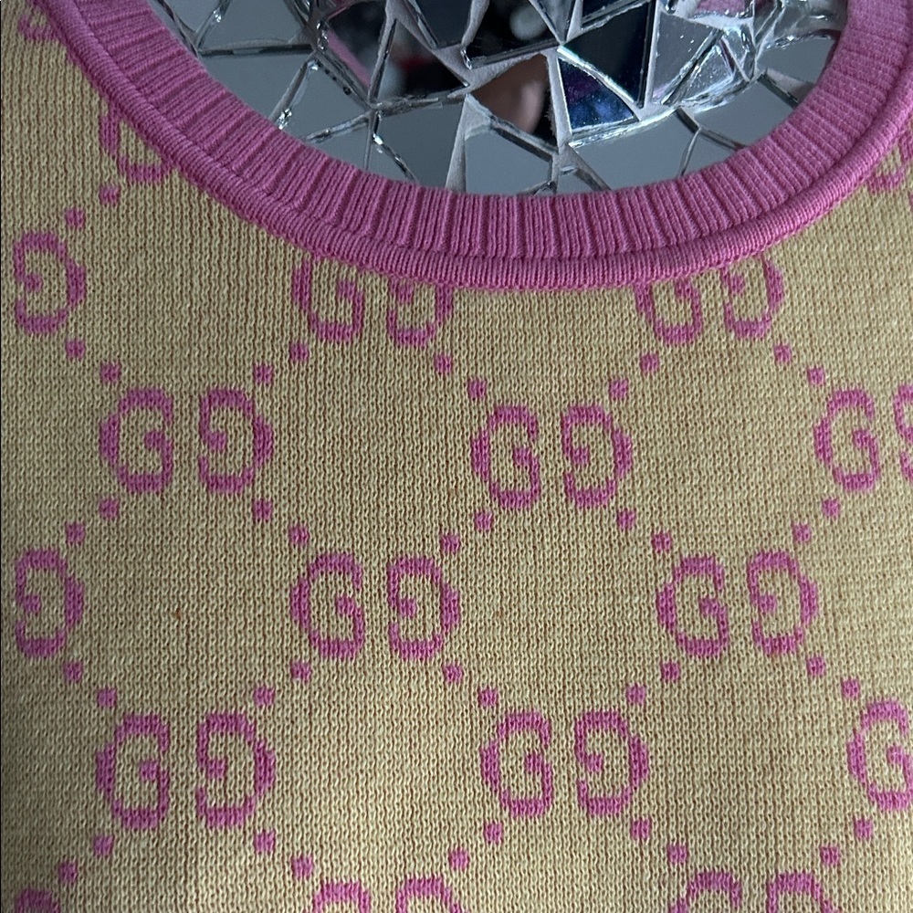 Gucci Women's Short Sleeve Sweater in Yellow and Pink L - Picture 5 of 13